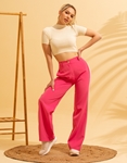Εικόνα από Crop top ριπ κοντομάνικο με ζιβάγκο Μπεζ