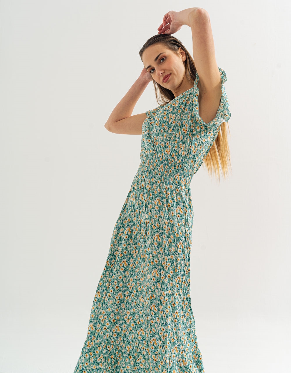Εικόνα από Maxi floral φόρεμα Πράσινο