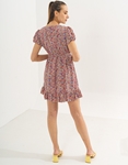 Εικόνα από Mini floral φόρεμα με βολάν Μωβ