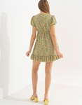 Εικόνα από Mini floral φόρεμα με βολάν Πράσινο