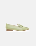 Εικόνα από Flat μονόχρωμα loafers με διακοσμητική αγκράφα Πράσινο