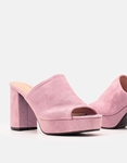Εικόνα από Γυναικεία mules suede με χωστή φάσα Λιλά
