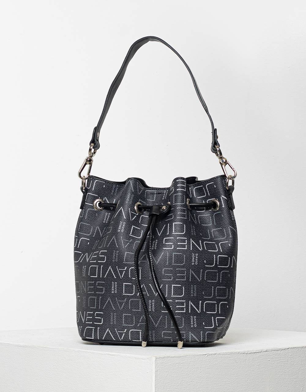 Εικόνα από Γυναικεία τσάντα ώμου με μοτίβο γραμμάτων Μαύρο