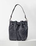 Εικόνα από Γυναικεία τσάντα ώμου με μοτίβο γραμμάτων Μαύρο