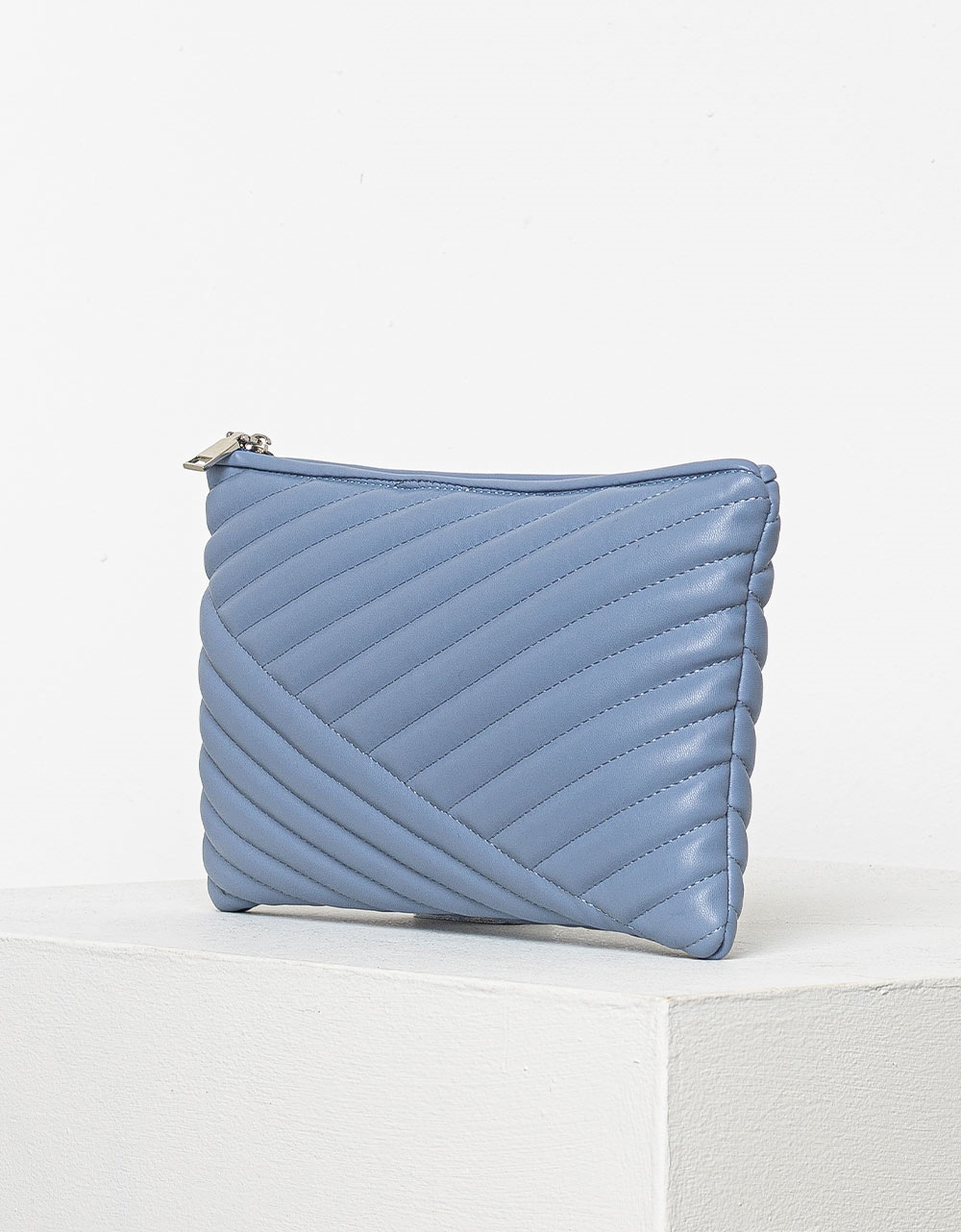 Εικόνα από Γυναικεία τσάντα φάκελος με διακοσμητικές ραφές Μπλε