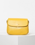 Εικόνα από Γυναικεία τσάντα ώμου με σχέδιο πλέξης Κίτρινο
