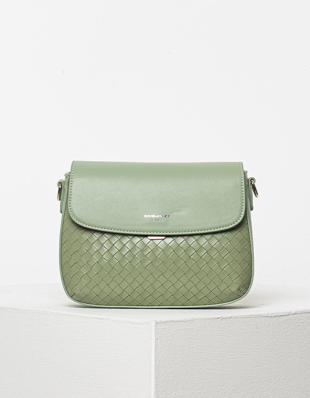 Εικόνα από Γυναικεία τσάντα ώμου με σχέδιο πλέξης Πράσινο