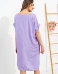 Εικόνα από Oversized midi φόρεμα με κολιέ και βολάν στα μανίκια Μωβ