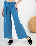 Εικόνα από Wide leg παντελόνα με ζωνάκι Μπλε