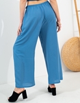 Εικόνα από Wide leg παντελόνα με ζωνάκι Μπλε