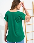 Εικόνα από Εβαζέ t-shirt με διακοσμητικά κουμπάκια Πράσινο