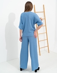 Εικόνα από Σετ παντελόνα και μπλούζα με δέσιμο Μπλε