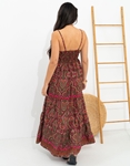 Εικόνα από Boho maxi φόρεμα αμπίρ με λαχούρια Κόκκινο
