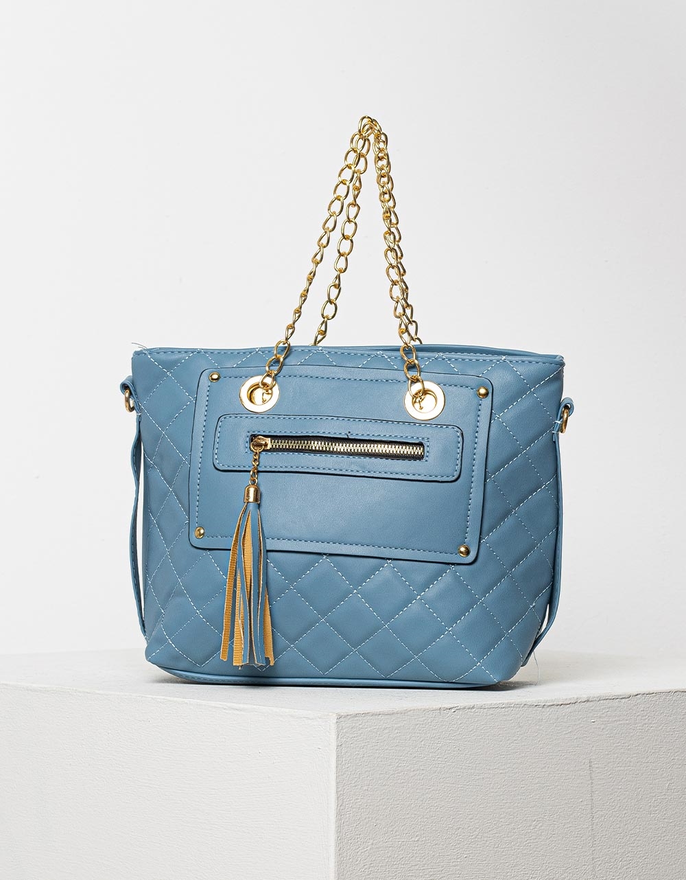 Εικόνα από Γυναικεία τσάντα ώμου με αλυσίδα Μπλε