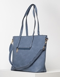 Εικόνα από Γυναικεία τσάντα χειρός με εξωτερικό πορτοφόλι Μπλε