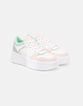Εικόνα από Γυναικεία sneakers με διπλή σόλα και διάτρητο σχέδιο Λευκό/Ροζ