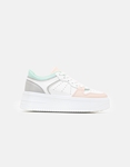 Εικόνα από Γυναικεία sneakers με διπλή σόλα και διάτρητο σχέδιο Λευκό/Ροζ