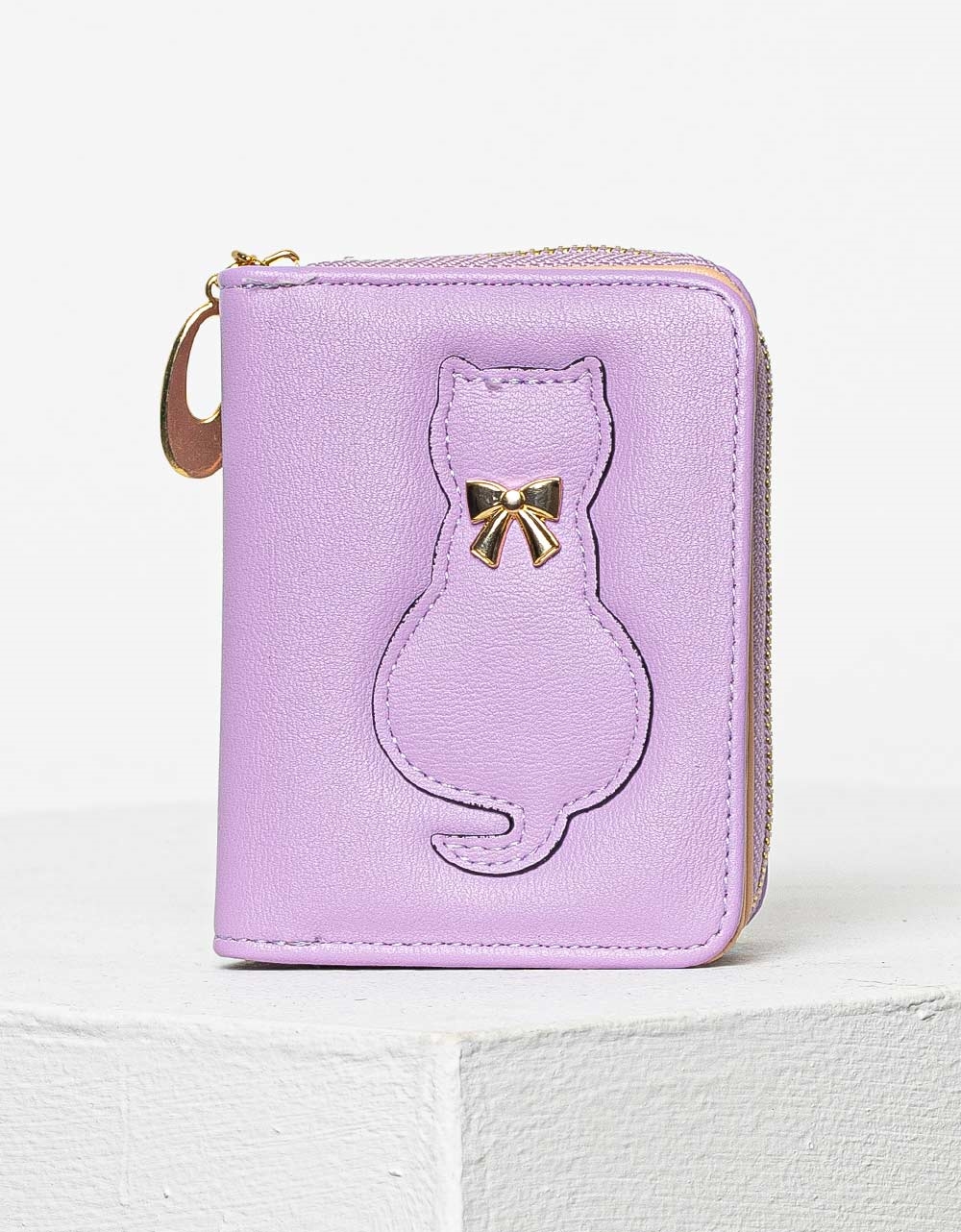 Εικόνα από Γυναικεία πορτοφόλια με σχέδιο γάτας Λιλά