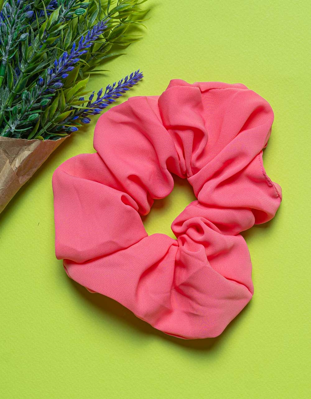 Εικόνα από Γυναικεία scrunchies υφασμάτινα large μονόχρωμα Ροζ