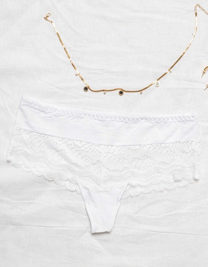 Εικόνα της Σλιπ corset με δαντέλα Λευκό