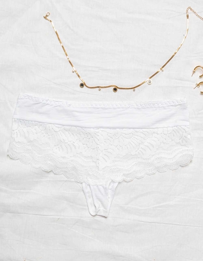 Εικόνα της Σλιπ corset με δαντέλα Λευκό