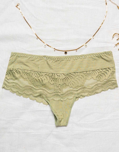 Εικόνα της Σλιπ corset με δαντέλα Πράσινο