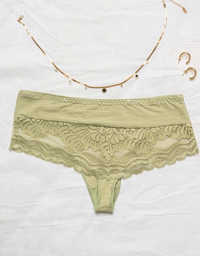 Εικόνα της Σλιπ corset με δαντέλα Πράσινο