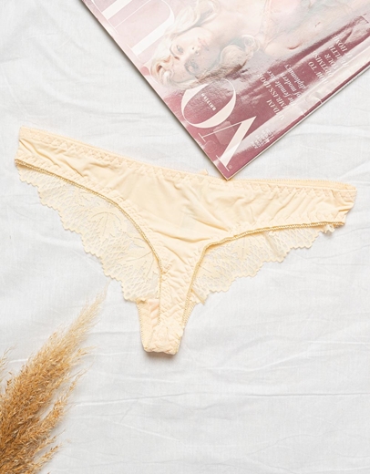 Εικόνα της Σλιπ με δίχτυ και δαντέλα Μπεζ