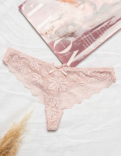 Εικόνα της Σλιπ με δίχτυ και δαντέλα Ροζ