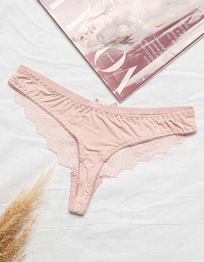 Εικόνα της Σλιπ με δίχτυ και δαντέλα Ροζ