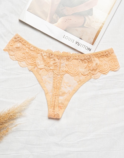 Εικόνα της Σλιπ με δίχτυ και δαντέλα Μπεζ