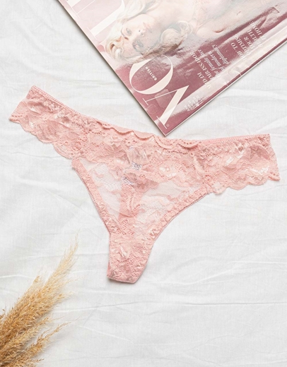 Εικόνα της Σλιπ με δίχτυ και δαντέλα Ροζ