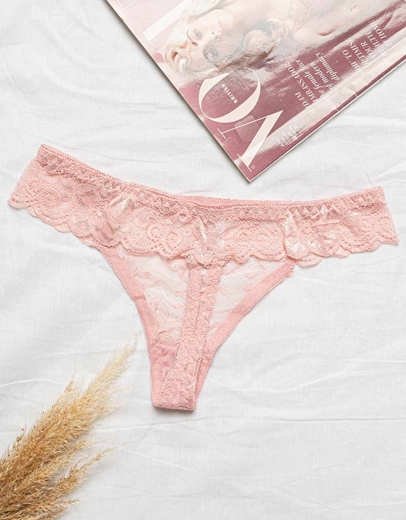 Εικόνα της Σλιπ με δίχτυ και δαντέλα Ροζ