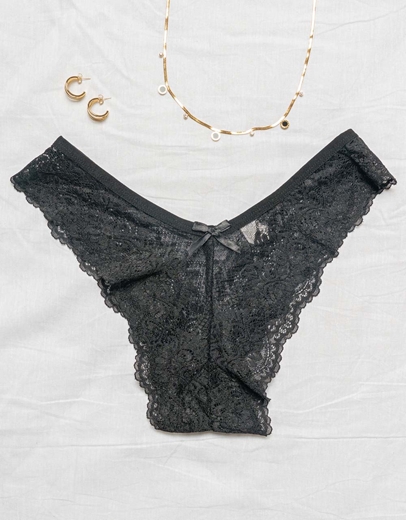 Εικόνα της Σλιπ brazilian με δαντέλα Μαύρο