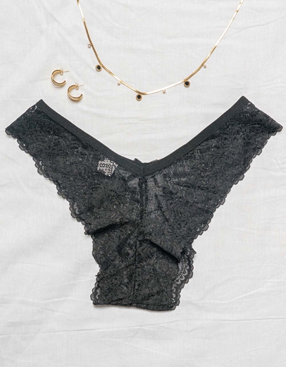 Εικόνα της Σλιπ brazilian με δαντέλα Μαύρο