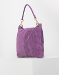 Εικόνα από Γυναικεία τσάντα χειρός από γνήσιο δέρμα με εξωτερικό τσεπάκι Λιλά