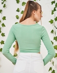 Εικόνα από Crop top με εντυπωσιακό άνοιγμα στο ντεκολτέ Πράσινο