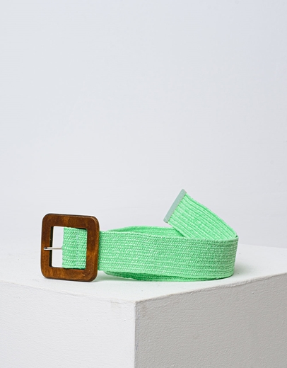 Εικόνα της Γυναικεία ζώνη με ξύλινο τοκά Πράσινο