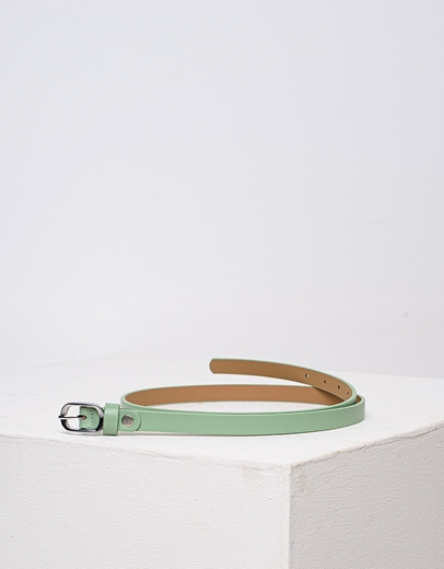 Εικόνα της Γυναικεία λεπτή ζώνη με μεταλλικό τοκά Πράσινο