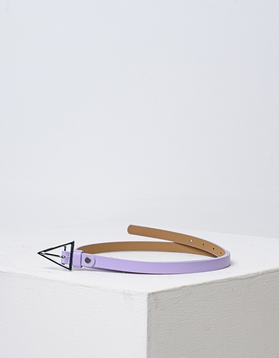 Εικόνα της Γυναικεία ζώνη με τριγωνικό μεταλλικό τοκά Μωβ