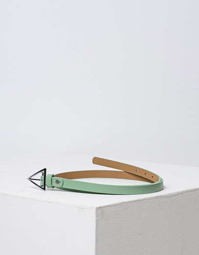 Εικόνα της Γυναικεία ζώνη με τριγωνικό μεταλλικό τοκά Πράσινο