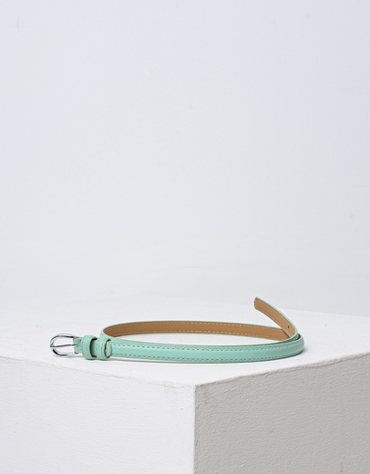 Εικόνα της Γυναικεία λεπτή ζώνη με μεταλλικό τοκά Πράσινο