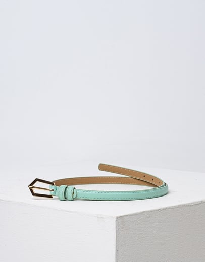 Εικόνα της Γυναικεία ζώνη με ιδιαίτερο μεταλλικό τοκά Πράσινο