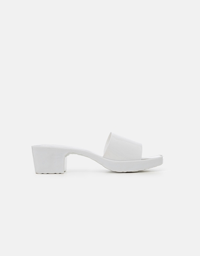Εικόνα της Γυναικεία μονόχρωμα mules Λευκό