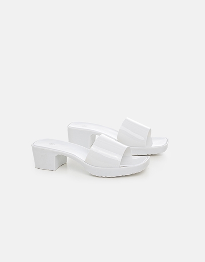 Εικόνα της Γυναικεία μονόχρωμα mules Λευκό