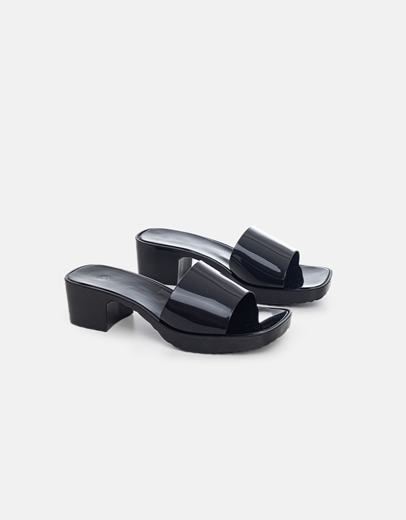 Εικόνα της Γυναικεία μονόχρωμα mules Μαύρο