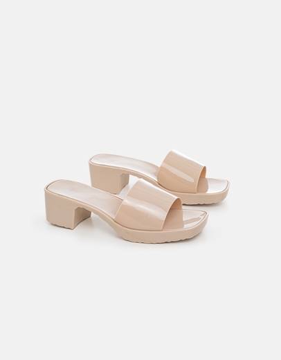 Εικόνα της Γυναικεία μονόχρωμα mules Nude