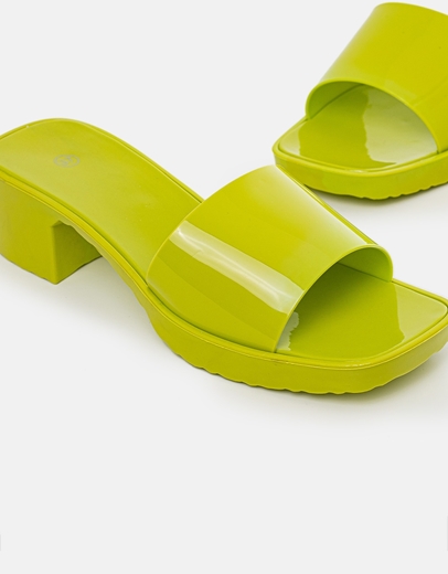 Εικόνα της Γυναικεία μονόχρωμα mules Πράσινο