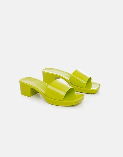 Εικόνα της Γυναικεία μονόχρωμα mules Πράσινο