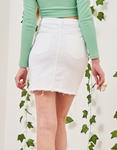 Εικόνα από Τζιν μίνι φούστα μονόχρωμη Λευκό